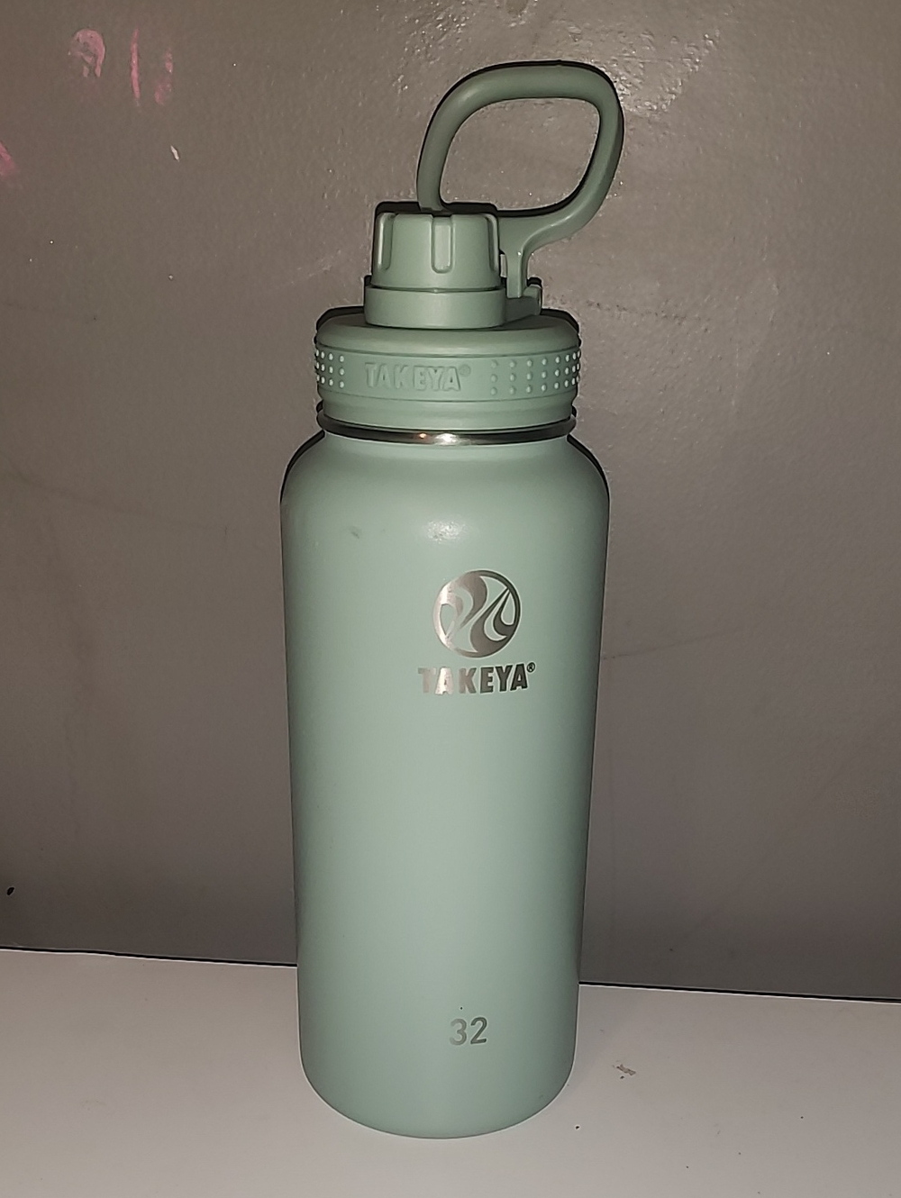 Takeya 32oz Insulated Water Bottle in Sage Green - Leakproof Handle